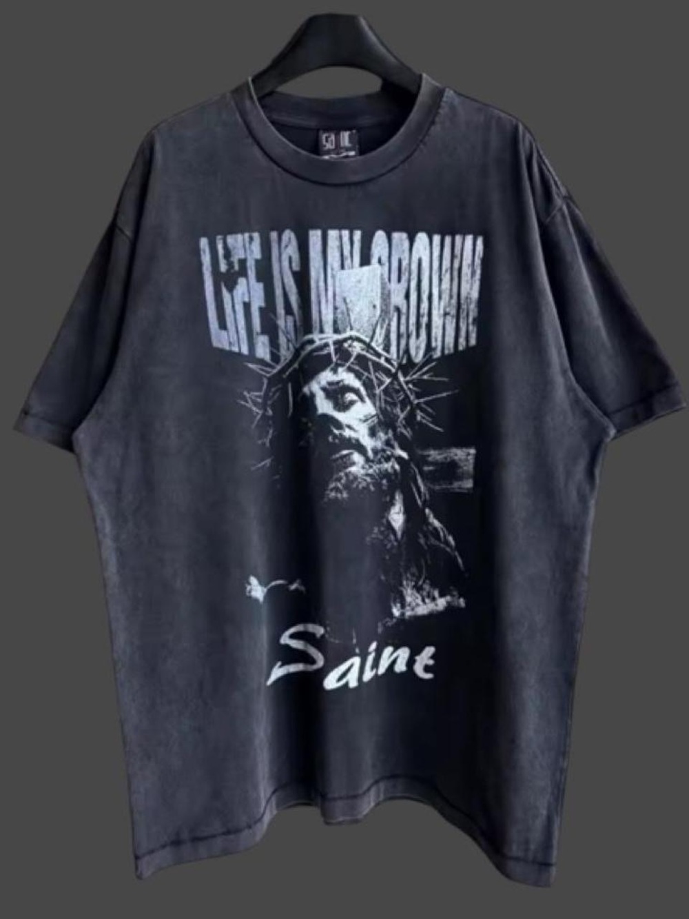 Black Graphic Tee - 'Life Is My Crown'